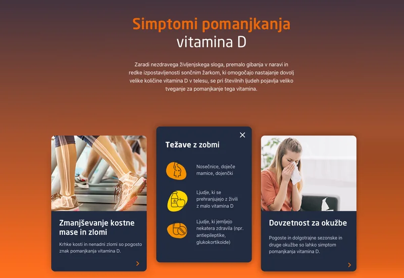 Krka Vitamin D3, Deficiency symptoms