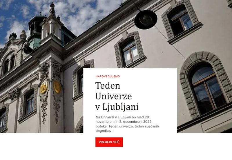University of Ljubljana, Homepage hero