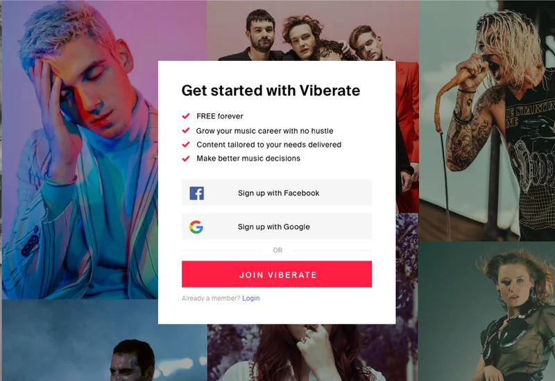Viberate, Sign up