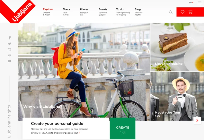 Visit Ljubljana, Homepage hero